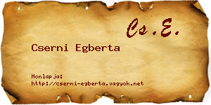 Cserni Egberta névjegykártya